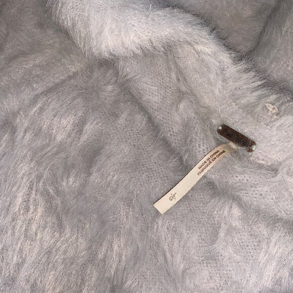 Free People grey fuzzy cardigan sweater - Picture 10 of 11